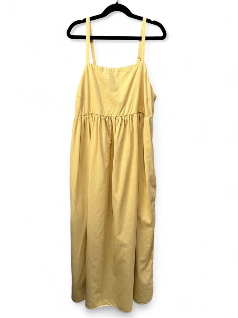 Madewell Pastel Yellow Cotton Modal Cami Midi Dress Size Small